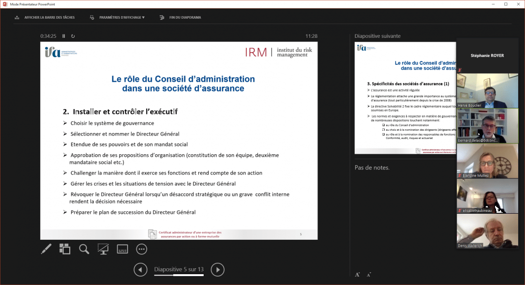 Bienvenue aux stagiaires du Certificat &laquo; Administrateur d&rsquo;une entreprise d&rsquo;assurance &raquo; - promotion 2021