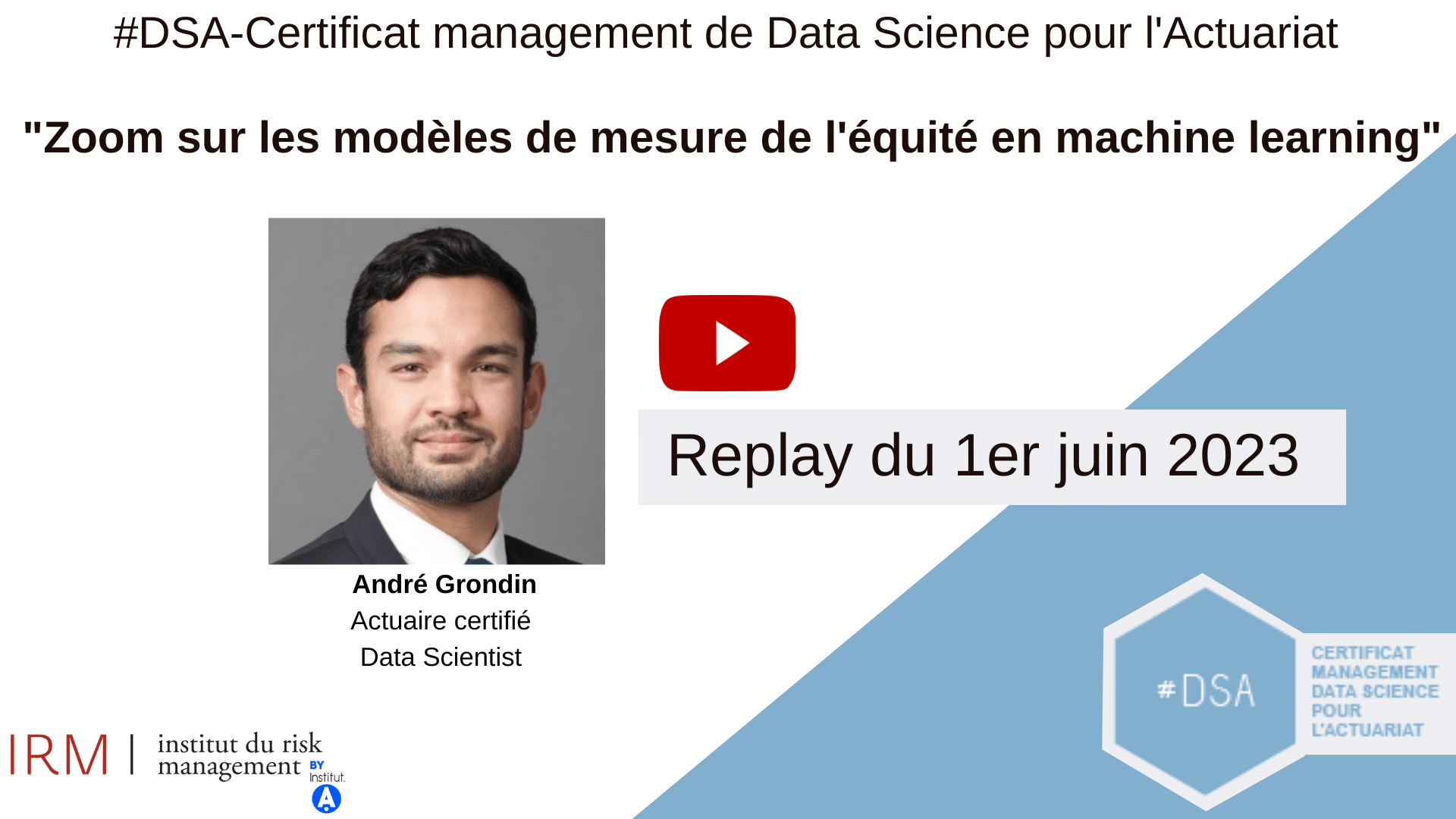Webinaire du 1er juin "Zoom sur les mod&egrave;les de mesure de l'&eacute;quit&eacute; en machine learning"