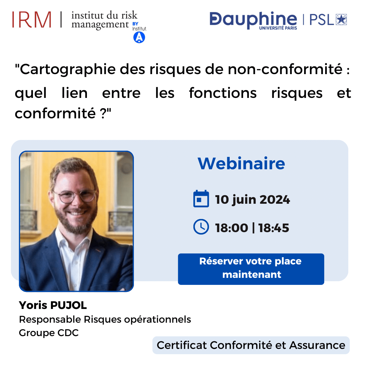 Webinaire : "Cartographie des risques de non-conformité : quel lien entre les fonctions risques et conformité ?"