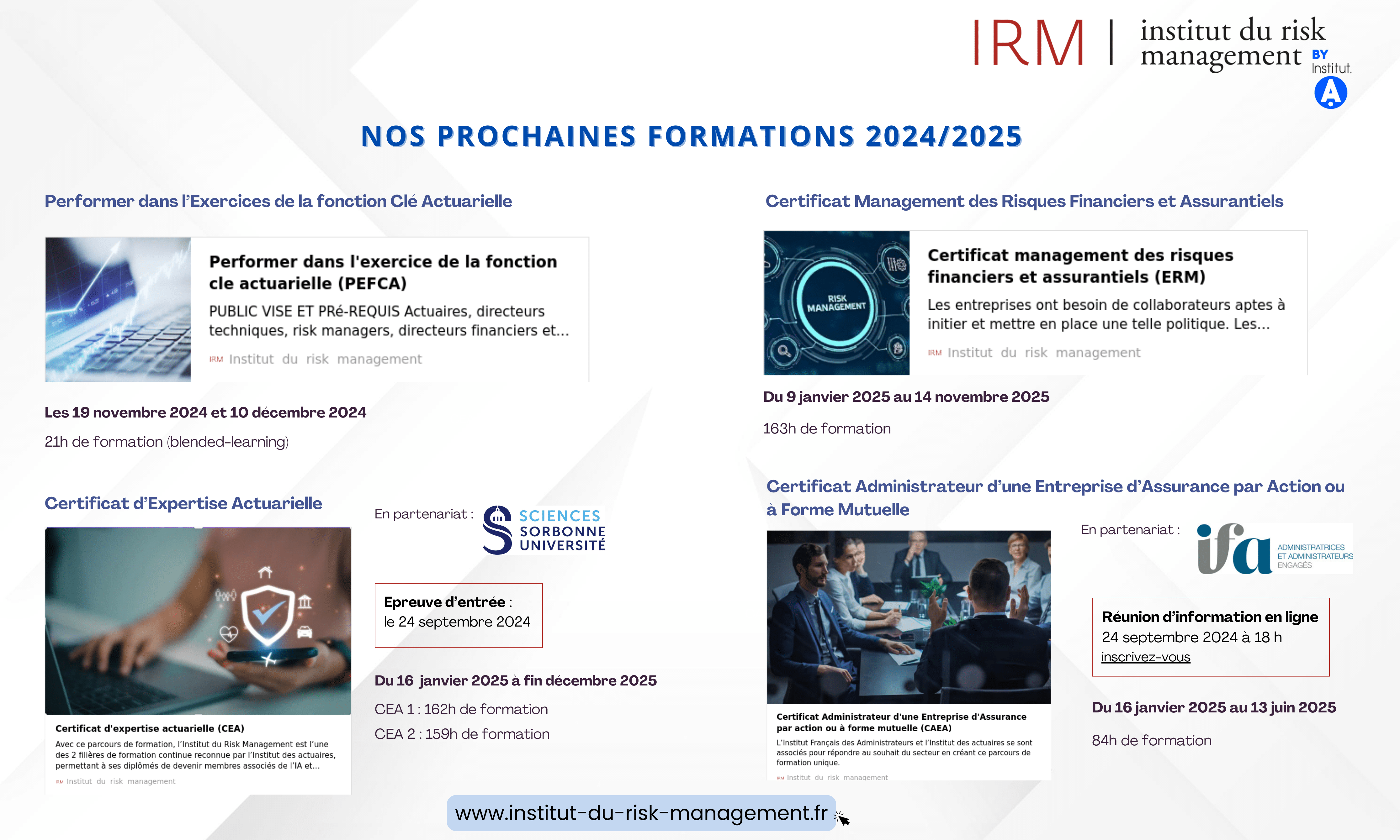 Nos prochaines formations 2024/2025