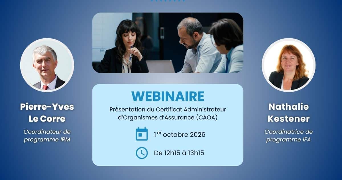 L'IRM vous donne rendez-vous pour présenter son Certificat Administrateur d'Organismes d'Assurance